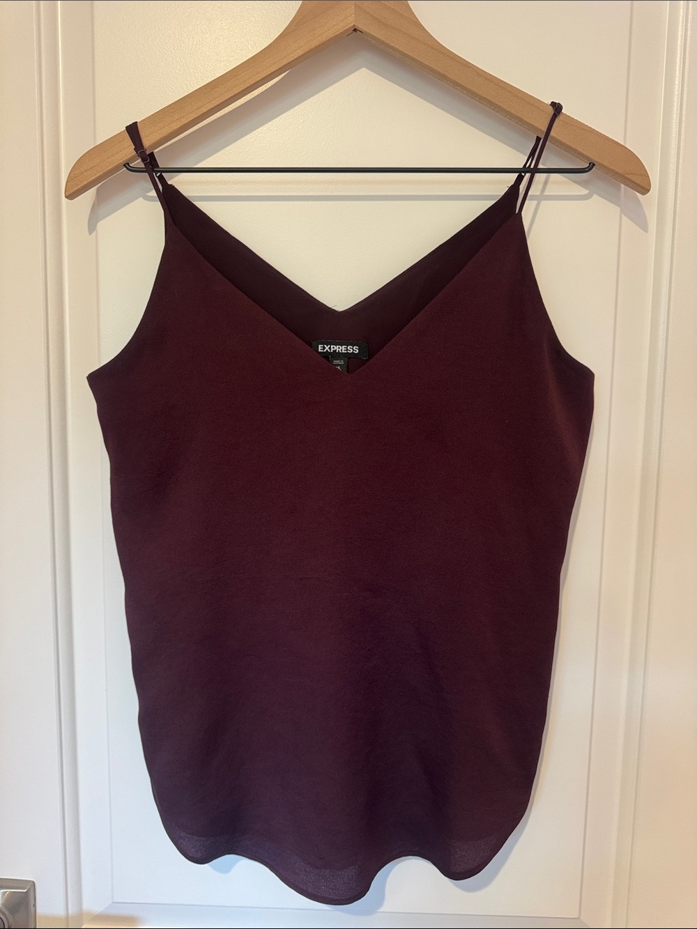 Express Women's Burgundy V-Neck Cami